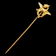 Antique 14K Yellow Gold Griffin Stick Pin With Diamond Eye