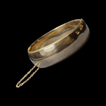Vintage Gold Filled Wide Etched Floral Hinged Bangle