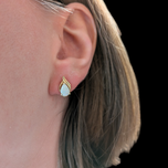 14K Yellow Gold Teardrop Opal Stud Earrings