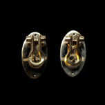 14K Yellow Gold Hollow Omega Back Oval Earrings