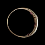 10K Yellow Gold Opal & Red Glass Ring Size 7 3/4