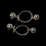 Sterling Silver Abstract / Modernist Sphere Stud Hoops