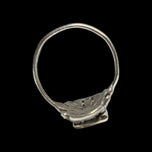 Sterling Silver Rectangular Cut Onxy & Marcasite Deco Ring Size 6 3/4