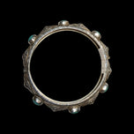 Ornate Sterling Silver & Turquoise Cabochon Cuff Bracelet