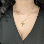 Antique Victorian / Edwardian 9K Yellow Gold and Paste Lavalier Pendant