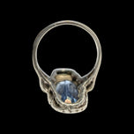 Theodor Fahrner Sterling Silver Art Deco Statement Ring Blue Spinel & Marcasite