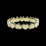 10K Yellow Gold Stackable Heart Eternity Band Size 6