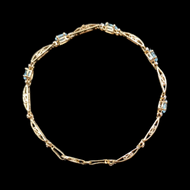 10K Yellow Gold Blue Topaz and Diamond Bracelet