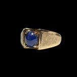 10K Yellow Gold Star Sapphire Etched Band Size 10 1/4