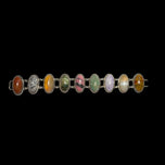 Silver Multi Specimen Panel Bracelet with Cabochon Stones