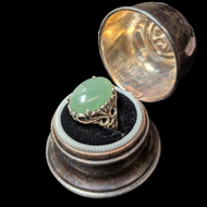 Sterling Silver & Aventurine Ring Size 5 3/4
