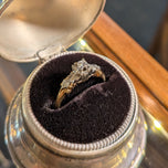 Vintage Art Deco 14K -18K White and Yellow Gold and Diamond Size 6