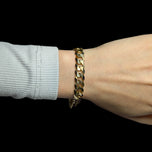 Solid 14K Italian Yellow Gold Cuban Link Bracelet 8.7mm