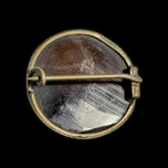 Brass Black Banded Agate / Sulemani Hakik Cabochon Brooch