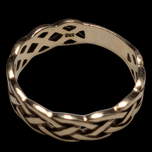 9K Yellow Gold Open Work Braided Celtic Knot Band Ring Size 8.5