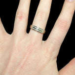 10K Yellow Gold Double Row Diamond Band Size 7 1/4