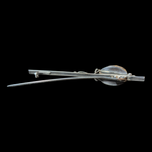 Rose Quartz Bar Brooch Sterling Silver