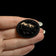 Antique Victorian Black Glass Vine Engraved Mourning Brooch C 1870