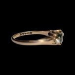 Antique 10K Gold Green Garnet Doublets & Seed Pearl Ring Size 5.5