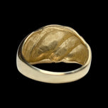 10K Yellow Gold Brushed / Etched Dome Ring Size 7