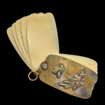 Antique Brass Memorandum Notebook "Aide-Mémoire" Art Nouveau Bee & Floral Vellum Pages