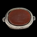 Antique / Victorian Silver / Carnelian & Bloodstone Spinner Fob Equestrian Rider Sheffield