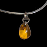 Sterling Silver & Amber Pendant Collar Necklace
