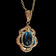 14K Gold Blue Topaz and Diamond Necklace