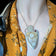 Sterling Silver Fossilized Coral & Garnet Pendant Necklace