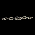 Sterling Silver Abstract Interlinking Chain Panel Bracelet Mexico