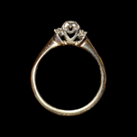 14K Yellow Gold & White Gold Art Deco Diamond Engagement Ring Size 6 3/4