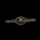 Antique Sterling Silver Gold Gilt Purple Paste Stone & White Sapphires Filigree Bar Brooch Trombone Clasp