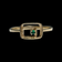 14K Yellow Gold Rectangular Framed Geometric Emerald Ring Size 6