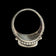.925 Silver & Black Onyx Detailed Cabochon Ring Size 8 1/4 Signed JQI