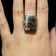 14K White Gold Carved Sardonyx Double Silhouette Large Cameo Portrait Ring Size 11 1/4