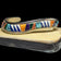 Native American Zuni Sterling & Stone Inlay "Bear" Stamped Cuff Bracelet
