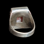 Sterling Silver & Banded Red Agate Ring