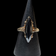 10K Yellow Gold Hematite / Black Alaskan Diamond Ring Size 5.5