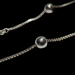 Sterling Silver Cube Link Chain Necklace with Silver Spheres