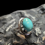 Sterling Silver Turquoise Cabochon Ring Size 6 1/4