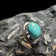 Sterling Silver Turquoise Cabochon Ring Size 6 1/4