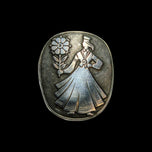 Mid Century Soviet / Latvian 875 Silver Folk Relief Motif Brooch