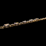 10K Yellow Gold Triangle Link Bracelet with Tanzanite & Diamond
