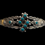 Sterling Silver Native Turquoise Cuff Bracelet Thunderbird Design