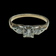 14K Vintage White and Yellow Gold Three Stoned Diamond Estate Ring 6 3/4
