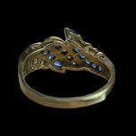 18K Sapphire and Diamond Snake Ring Size 6.5