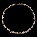 Antique Victorian Gold Filled Watch Chain Link Necklace Floral Motif