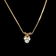 X O Natural Diamond 10K Yellow Gold Pendant Necklace
