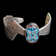 Sterling Silver & Turquoise Inlaid Cuff Bracelet By Roderick Tenorio Navajo