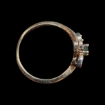 10K Yellow Gold Emerald & Diamond Twist Ring Size 6.5